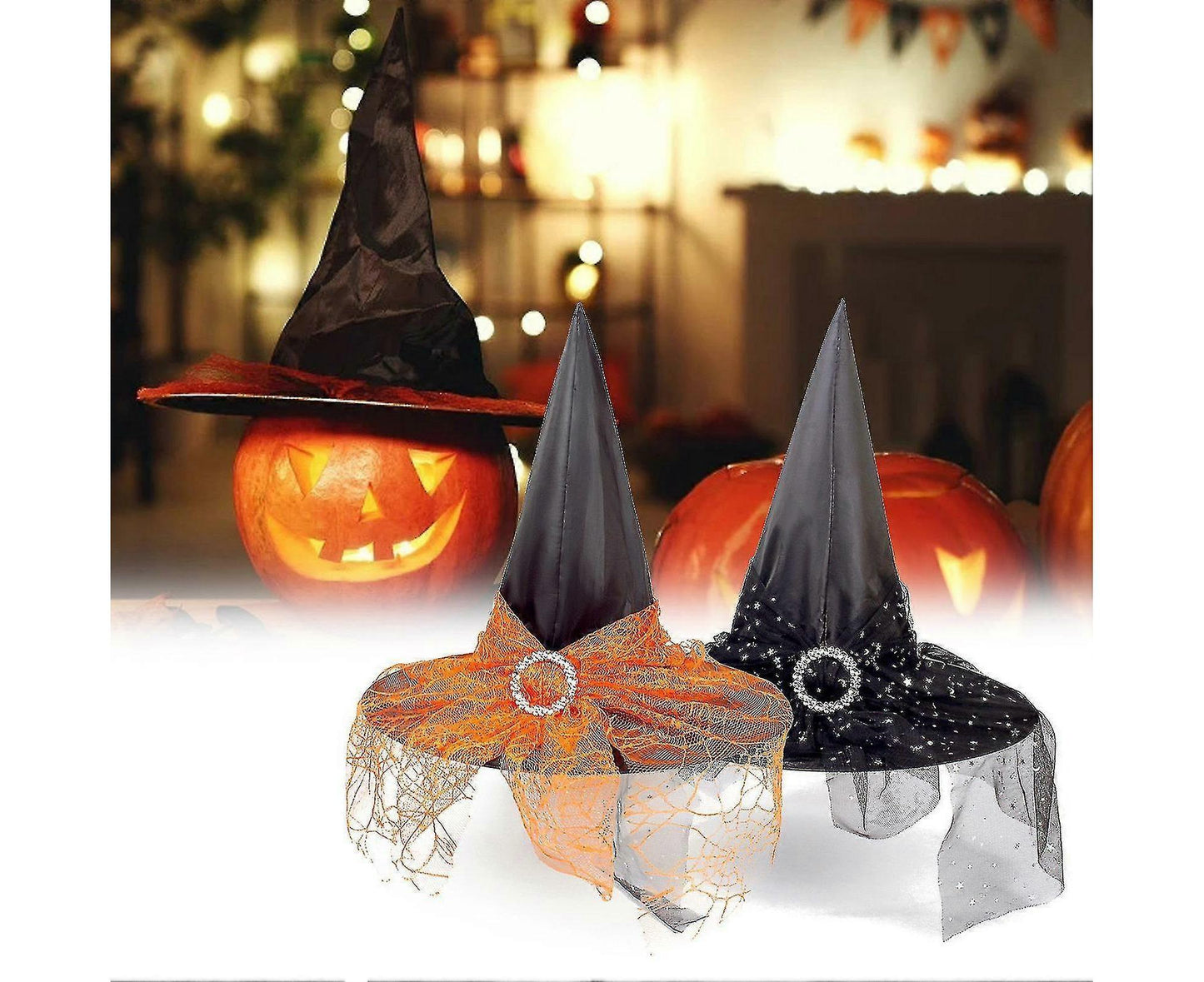 Fashion Reusable Cloth Halloween Babies Wizard Hat For Party Decor-Black V1263-JX-1163