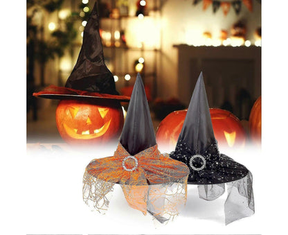 Fashion Reusable Cloth Halloween Babies Wizard Hat For Party Decor-Black V1263-JX-1163