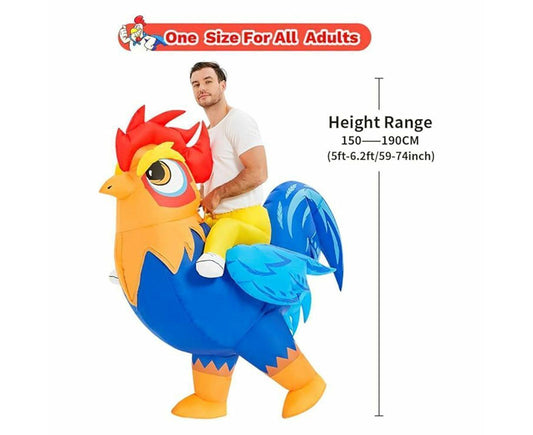 Halloween Inflatable Rooster Costume, Funny Cosplay Halloween Costume for Men Women Birthday Christmas, V1263-JX-1168