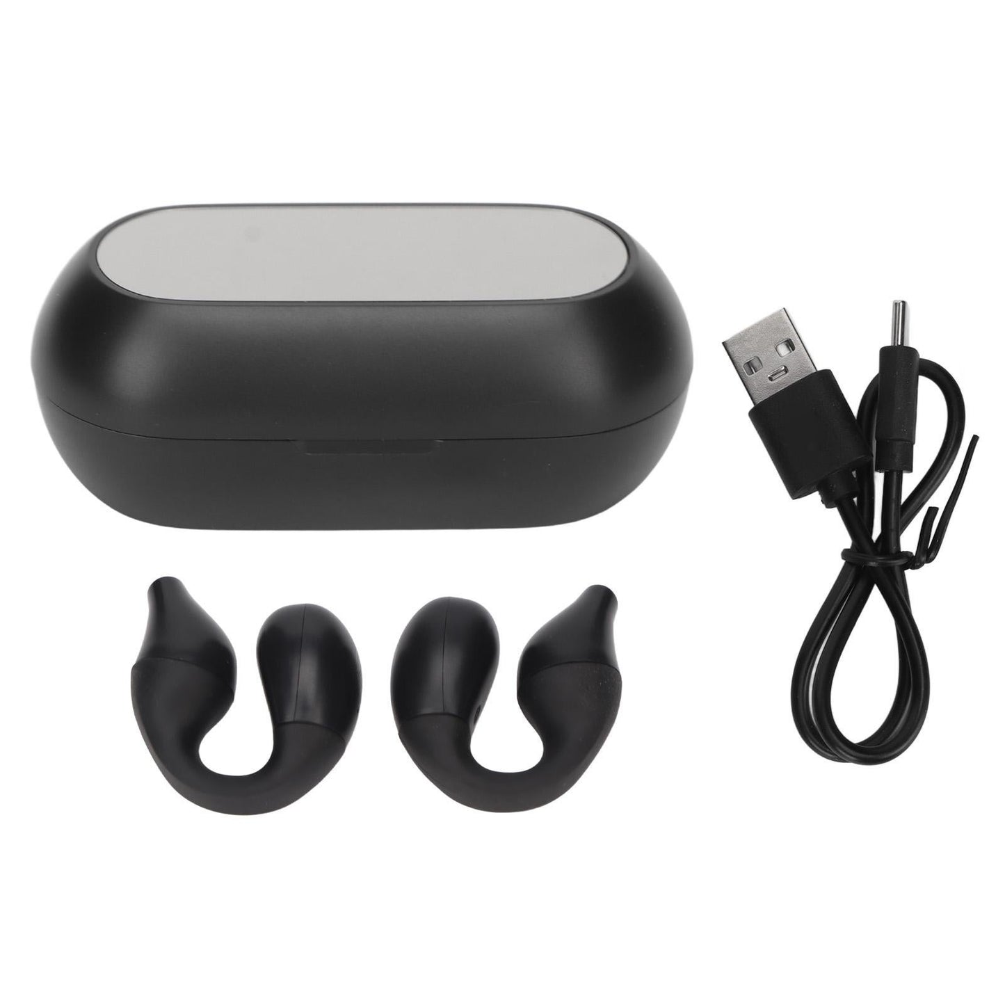 Open Ear Bluetooth Earbuds HiFi Noise Cancelling Waterproof Clip On Wireless Earphone for Cycling Driving V1263-JX-117
