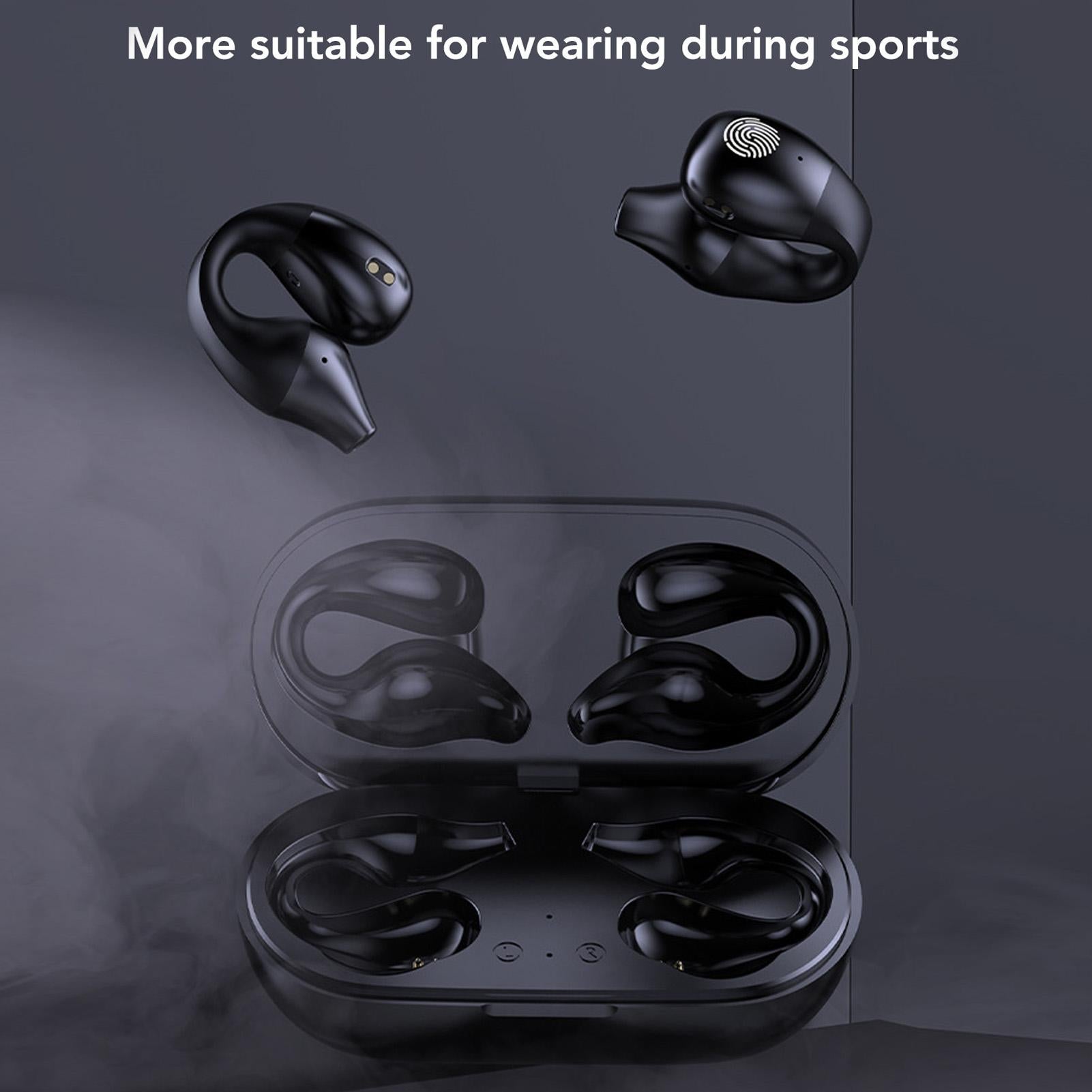 Open Ear Bluetooth Earbuds HiFi Noise Cancelling Waterproof Clip On Wireless Earphone for Cycling Driving V1263-JX-117