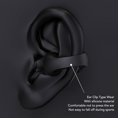 Open Ear Bluetooth Earbuds HiFi Noise Cancelling Waterproof Clip On Wireless Earphone for Cycling Driving V1263-JX-117