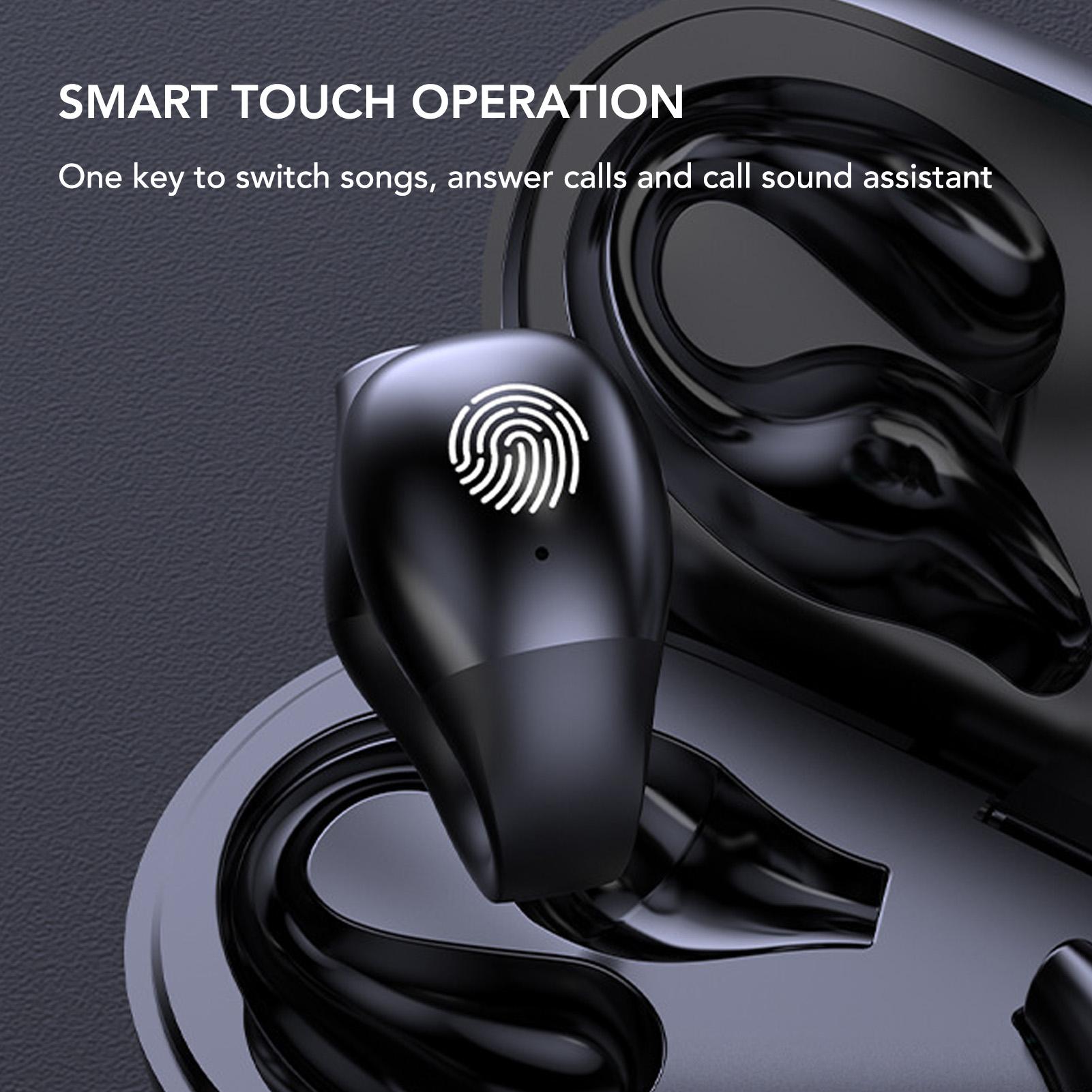 Open Ear Bluetooth Earbuds HiFi Noise Cancelling Waterproof Clip On Wireless Earphone for Cycling Driving V1263-JX-117