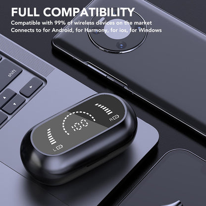 Open Ear Bluetooth Earbuds HiFi Noise Cancelling Waterproof Clip On Wireless Earphone for Cycling Driving V1263-JX-117