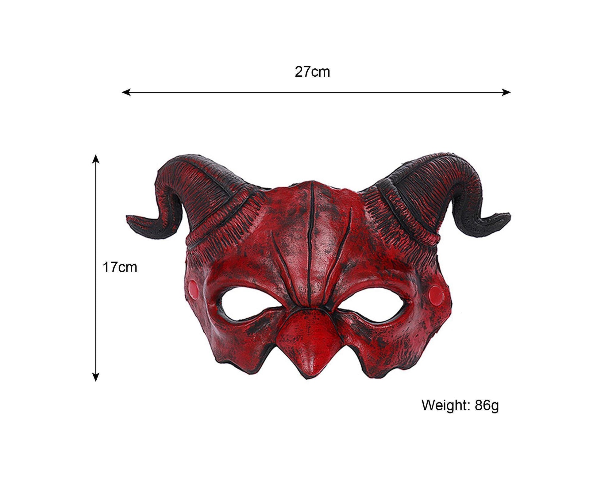 Halloween Masquerade Devil Mask Unique Scary Half Face Ram Horn Devil Mask for Halloween Costume Supplies V1263-JX-1170