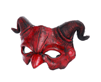 Halloween Masquerade Devil Mask Unique Scary Half Face Ram Horn Devil Mask for Halloween Costume Supplies V1263-JX-1170