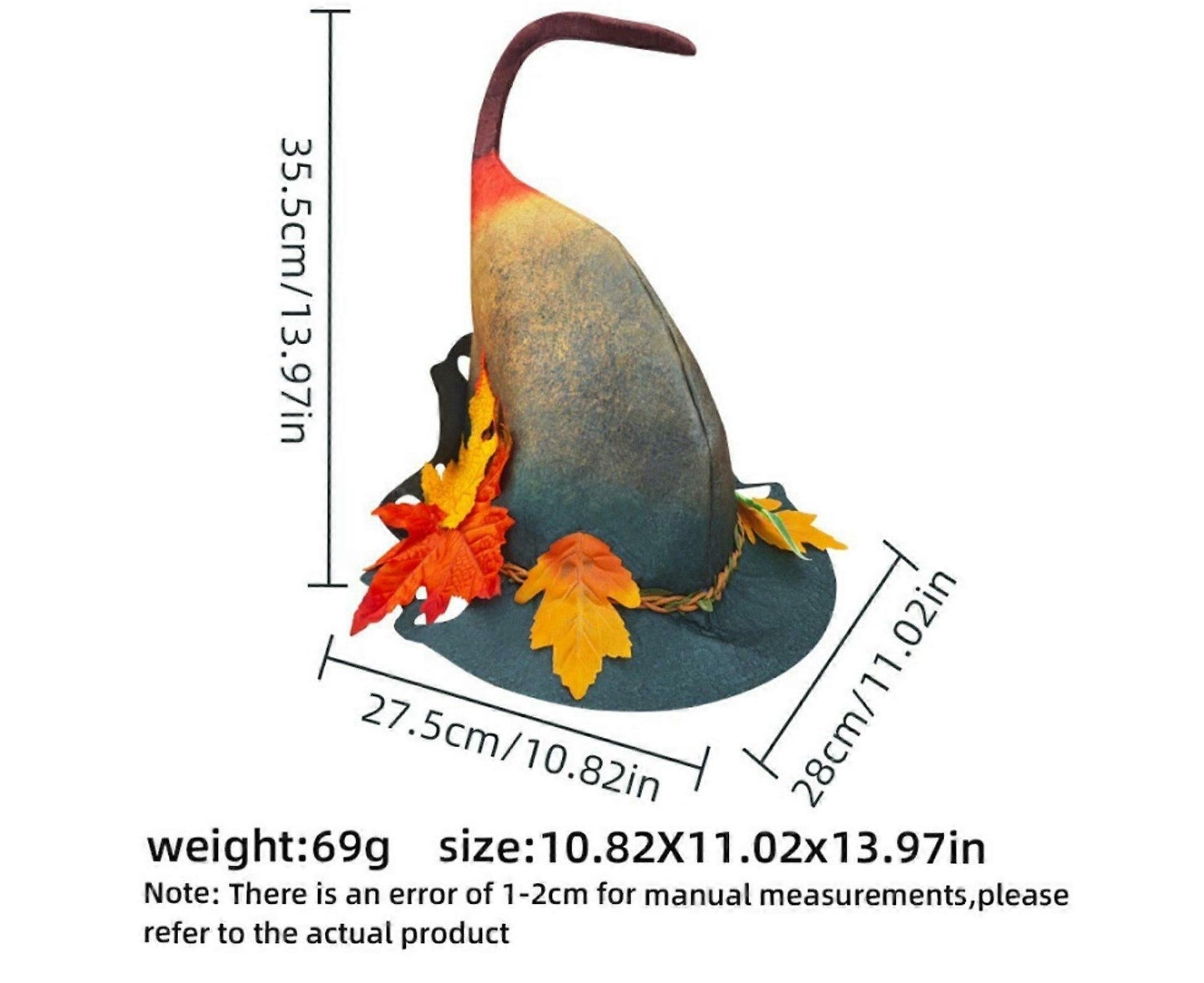 Halloween Witch Hat Halloween Party Magics Hat Felts Hat Maple Leaf Hat V1263-JX-1176