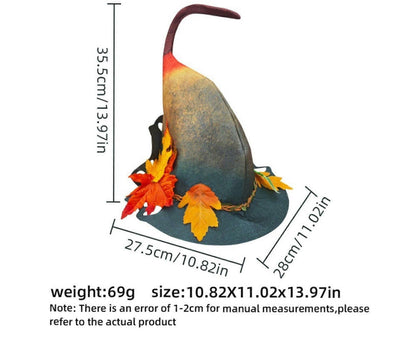 Halloween Witch Hat Halloween Party Magics Hat Felts Hat Maple Leaf Hat V1263-JX-1176