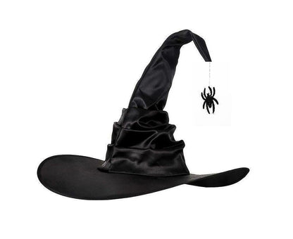 Hallowmas Halloween Pleated Witch Hat Party Witch Hat Black Witch Hat(1pcs, Black) V1263-JX-1179