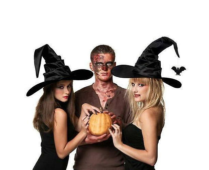 Hallowmas Halloween Pleated Witch Hat Party Witch Hat Black Witch Hat(1pcs, Black) V1263-JX-1179