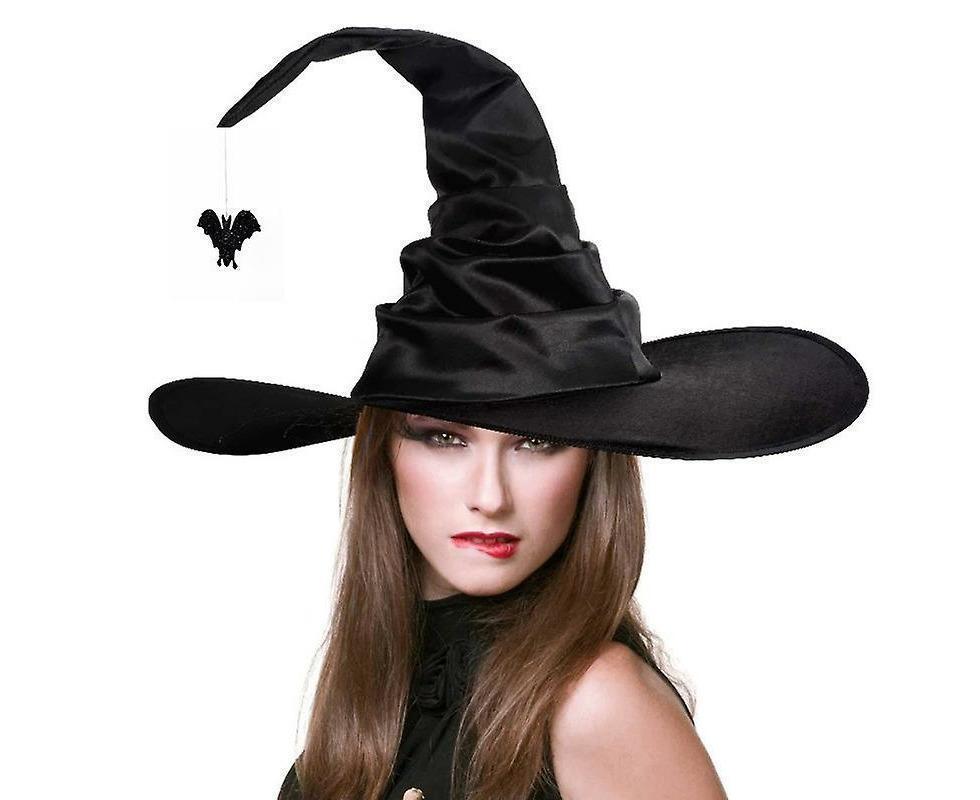 Hallowmas Halloween Pleated Witch Hat Party Witch Hat Black Witch Hat(1pcs, Black) V1263-JX-1179
