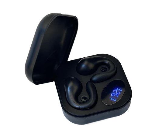 Ear Clip Bluetooth Earbuds HiFi Sound Open Ear Wireless Earphones with Power Display for Sports Running Black V1263-JX-118
