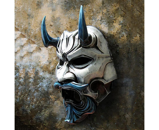 Samurai Uncle Oni Latex Mask Halloween Cosplay Props Horror Theme Decoration Toys for Uncle Oni Mask Latex V1263-JX-1192