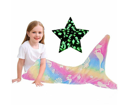 Shell Mermaid Blanket Glow in The Dark Sleeping Bag Babies Birthday Gift Daughte V1263-JX-1193