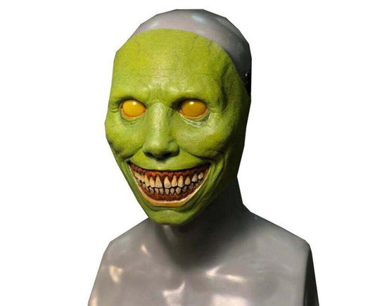 Unisex Halloween Horror Mask Smile Face and White Eyes Demon Mask COS Exorcist Creepy - Green V1263-JX-1199