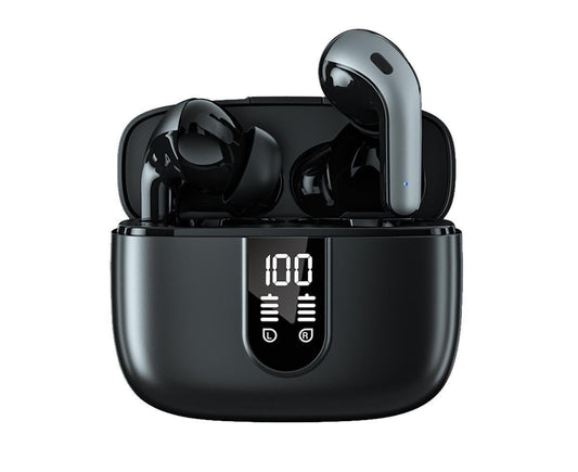 True Wireless Earbuds - LED Power Display - Bluetooth Earphones with Charging Case and Mic V1263-JX-12