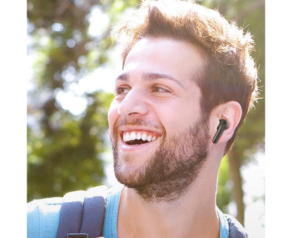 True Wireless Earbuds - LED Power Display - Bluetooth Earphones with Charging Case and Mic V1263-JX-12