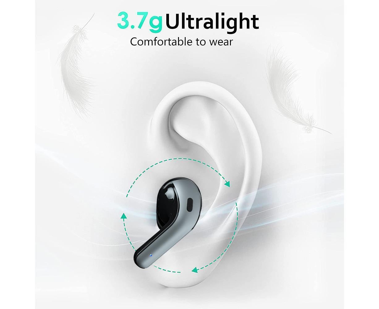 True Wireless Earbuds - LED Power Display - Bluetooth Earphones with Charging Case and Mic V1263-JX-12
