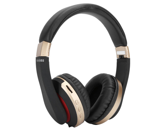 Foldable Bluetooth Headset Wireless Over Ear Stereo Headsets with Mic Gaming HeadphoneGold V1263-JX-121