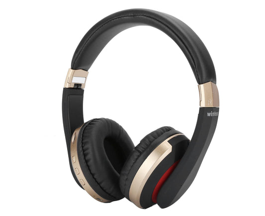 Foldable Bluetooth Headset Wireless Over Ear Stereo Headsets with Mic Gaming HeadphoneGold V1263-JX-121