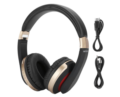 Foldable Bluetooth Headset Wireless Over Ear Stereo Headsets with Mic Gaming HeadphoneGold V1263-JX-121