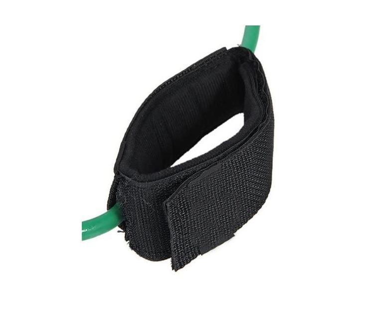 Leg Resistance Band Exercise Cord with Non-Slip Padded Ankle Cuffs - Green V1263-JX-1220