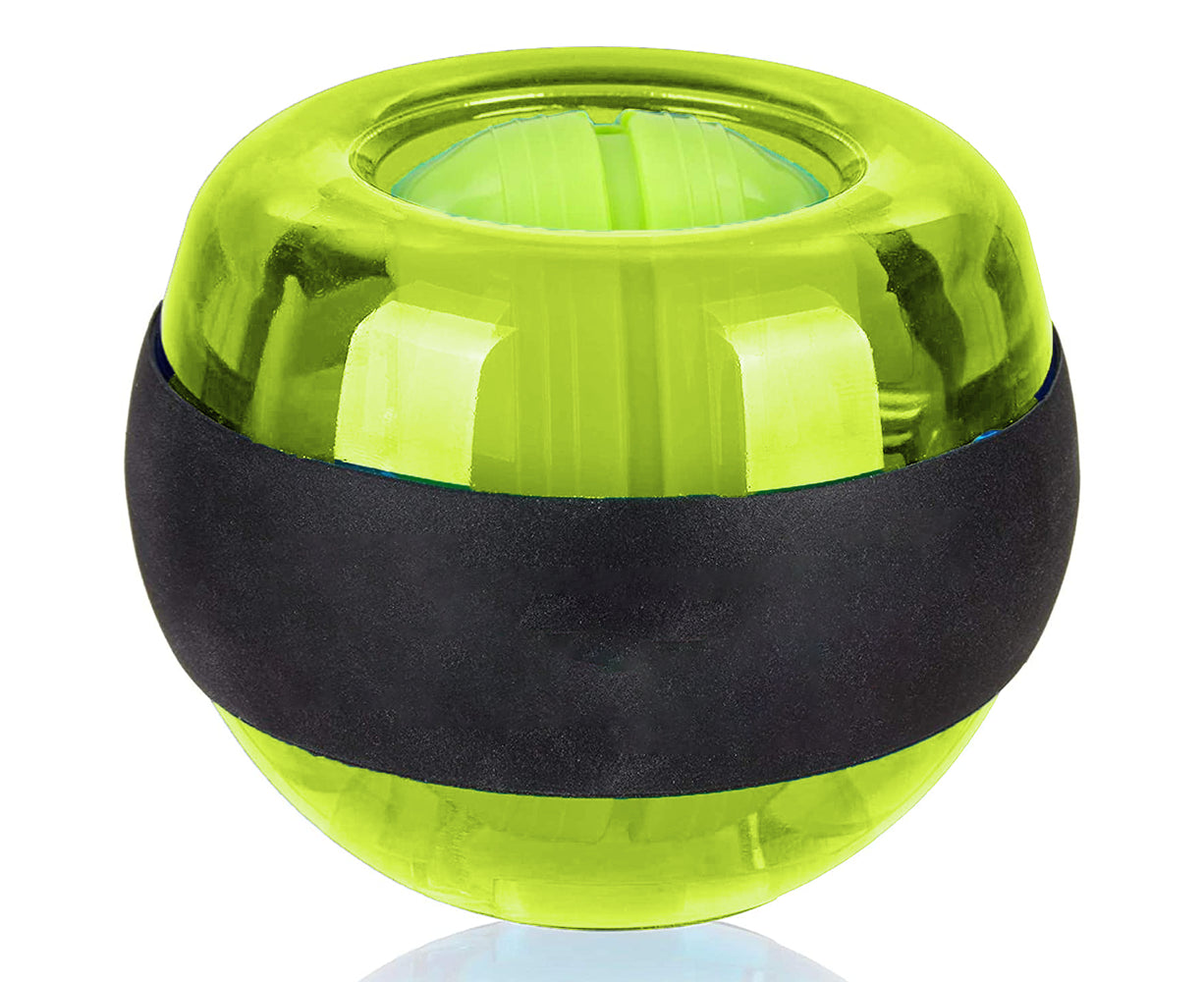 Metal Core Wrist Exerciser Wrist Strengthener Gyro Ball with LED Light - Green V1263-JX-1221