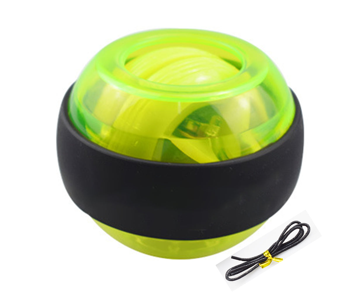 Metal Core Wrist Exerciser Wrist Strengthener Gyro Ball with LED Light - Green V1263-JX-1221