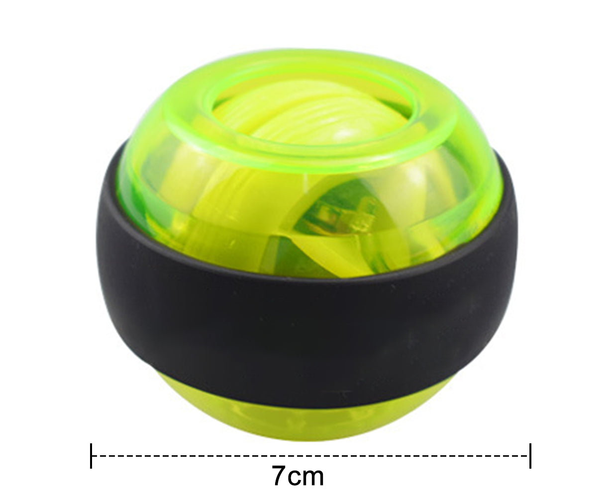 Metal Core Wrist Exerciser Wrist Strengthener Gyro Ball with LED Light - Green V1263-JX-1221