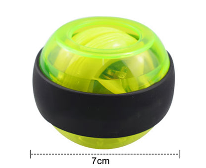 Metal Core Wrist Exerciser Wrist Strengthener Gyro Ball with LED Light - Green V1263-JX-1221