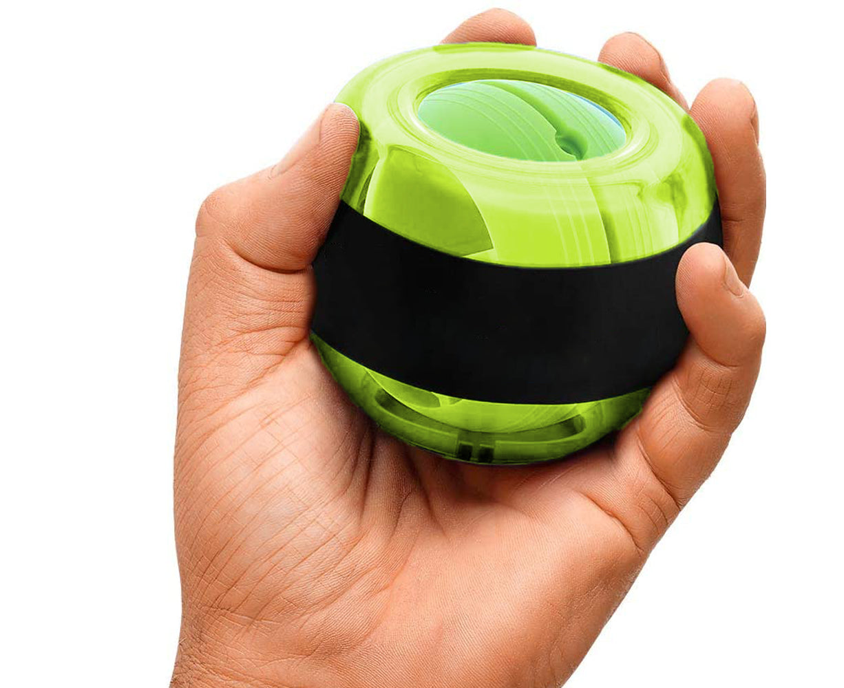 Metal Core Wrist Exerciser Wrist Strengthener Gyro Ball with LED Light - Green V1263-JX-1221