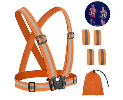 Reflective Gear with Hi-Visibility Bands for Running Jogging,Walking,Cycling - Orange V1263-JX-1226