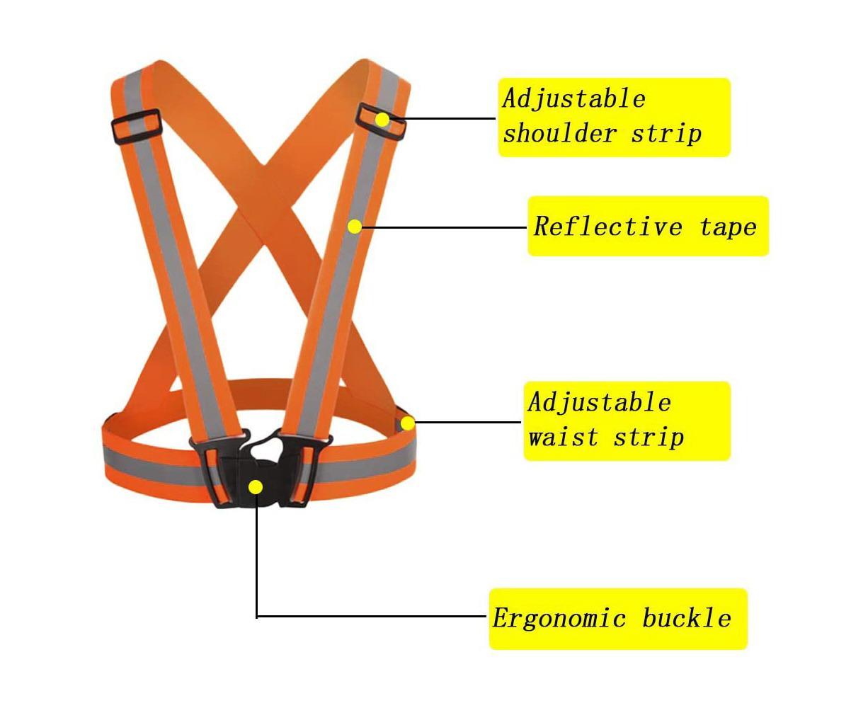 Reflective Gear with Hi-Visibility Bands for Running Jogging,Walking,Cycling - Orange V1263-JX-1226