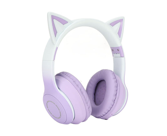 Cat Ear Bluetooth Gaming Headphones Wireless Foldable Music Headset with LED Light Detachable Microphone V1263-JX-123