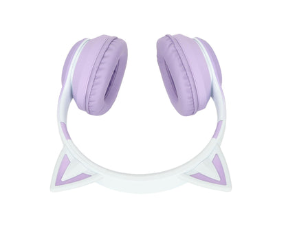 Cat Ear Bluetooth Gaming Headphones Wireless Foldable Music Headset with LED Light Detachable Microphone V1263-JX-123