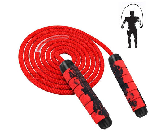 Weighted Jump Rope for Adult Fitness - Long for Cardio Exercise Workouts, Non-Slip Handles - Red V1263-JX-1232
