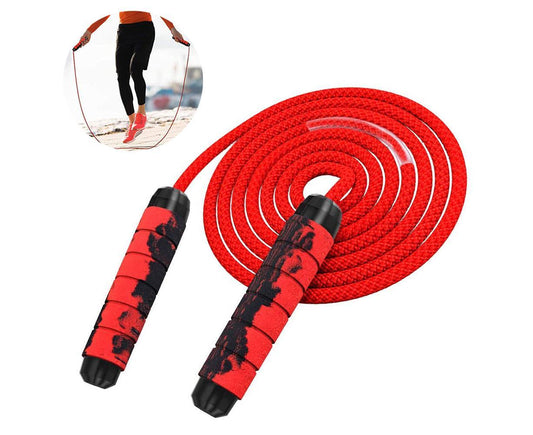 Weighted Jump Rope for Adult Fitness - Long for Cardio Exercise Workouts, Non-Slip Handles - Red V1263-JX-1232