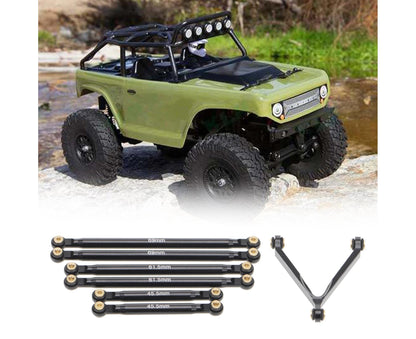 1 Set Tie Rod Kit Upgrade Replacement Black Perfect Matching Rod Link Linkage Kit for Axial SCX24 Accessories V1263-JX-1236