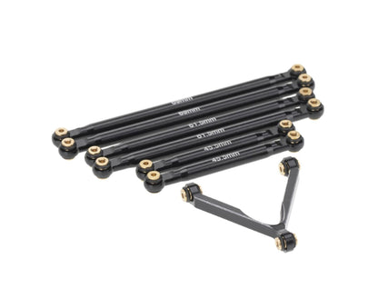 1 Set Tie Rod Kit Upgrade Replacement Black Perfect Matching Rod Link Linkage Kit for Axial SCX24 Accessories V1263-JX-1236