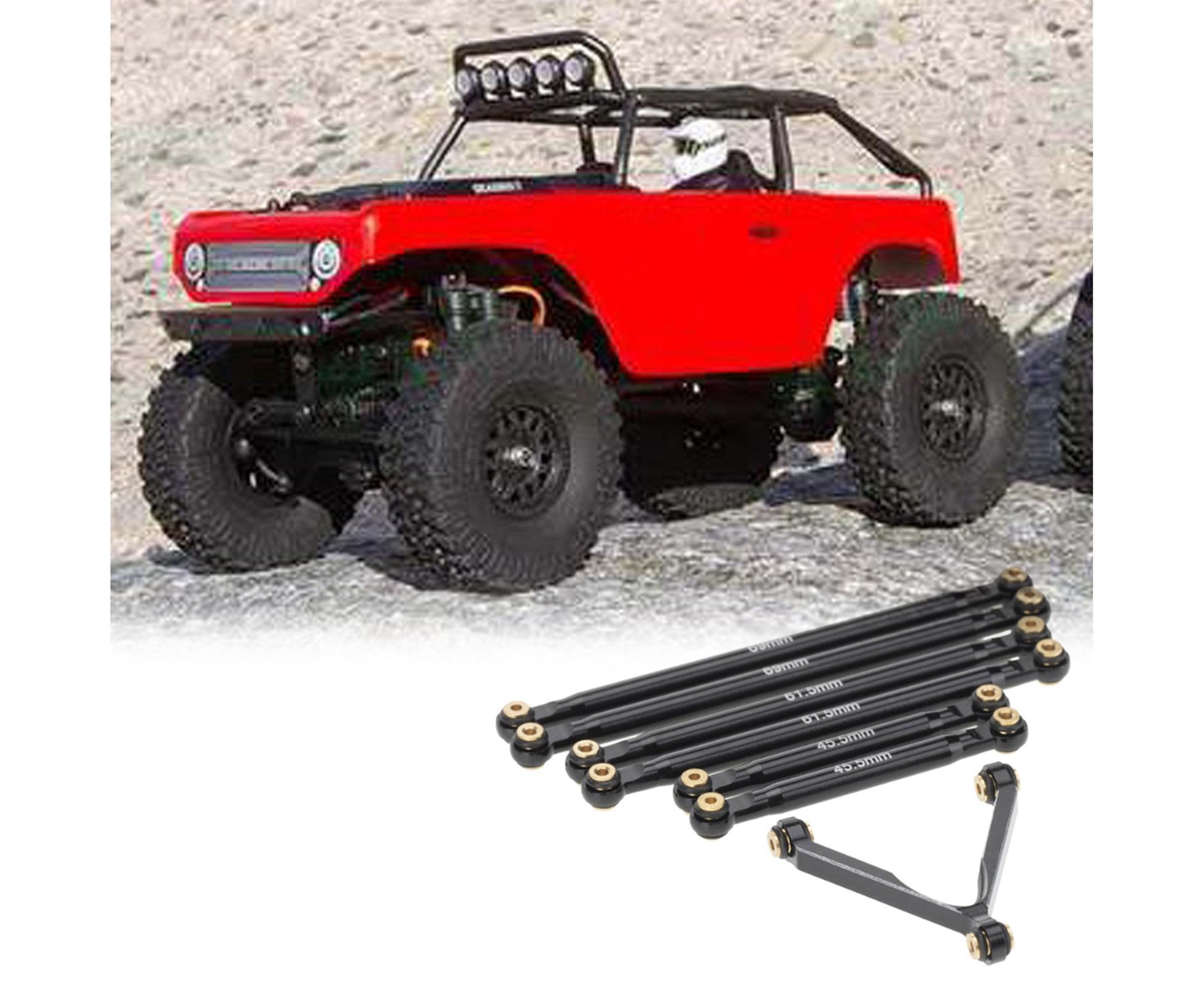 1 Set Tie Rod Kit Upgrade Replacement Black Perfect Matching Rod Link Linkage Kit for Axial SCX24 Accessories V1263-JX-1236