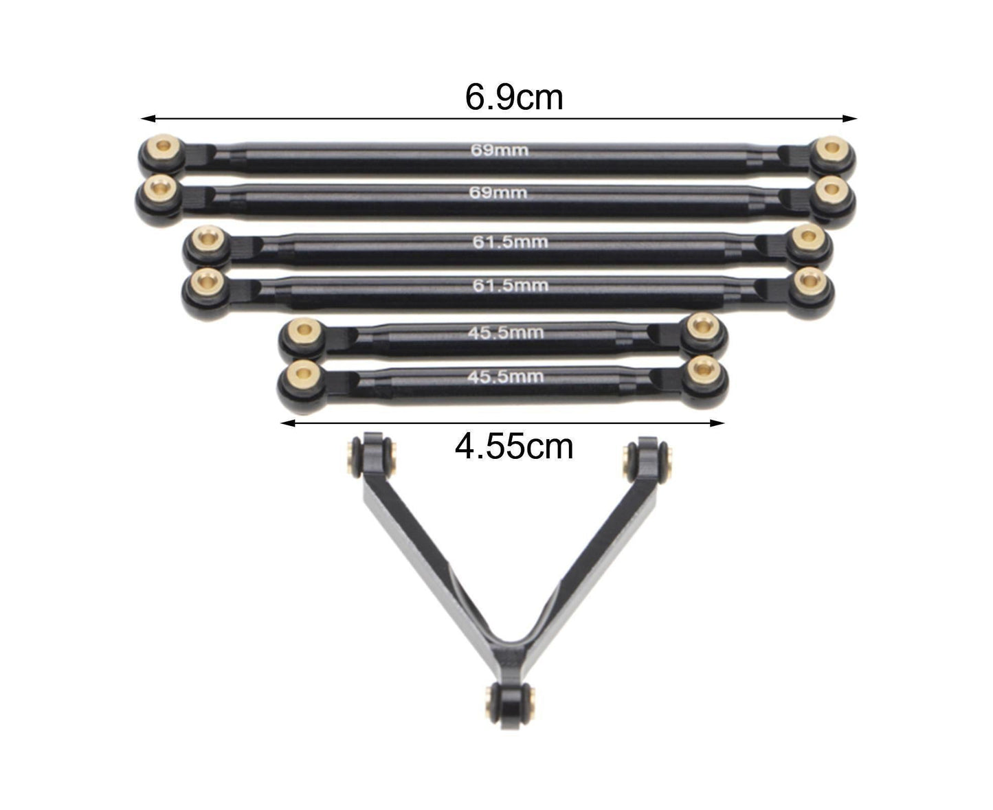 1 Set Tie Rod Kit Upgrade Replacement Black Perfect Matching Rod Link Linkage Kit for Axial SCX24 Accessories V1263-JX-1236