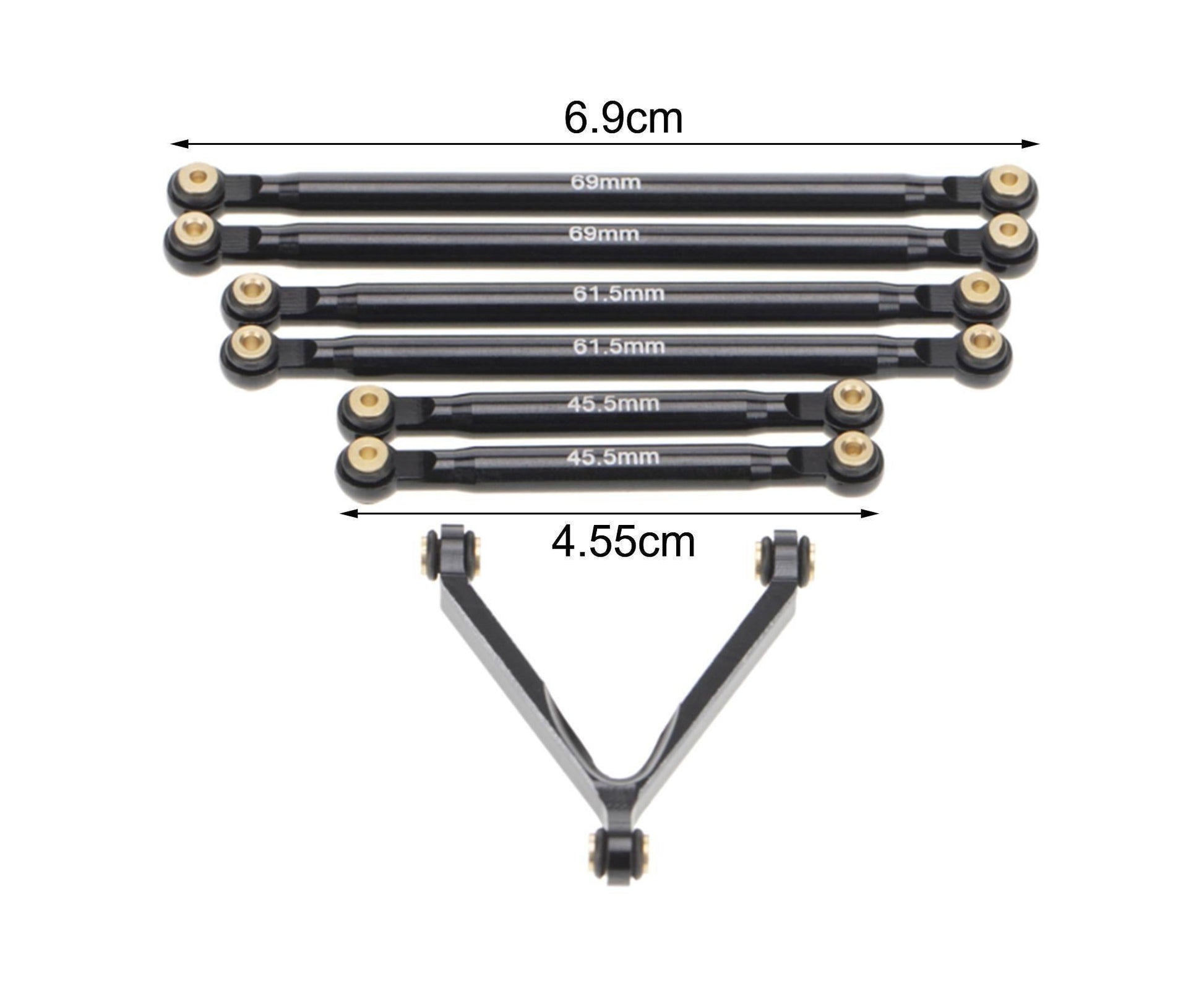 1 Set Tie Rod Kit Upgrade Replacement Black Perfect Matching Rod Link Linkage Kit for Axial SCX24 Accessories V1263-JX-1236