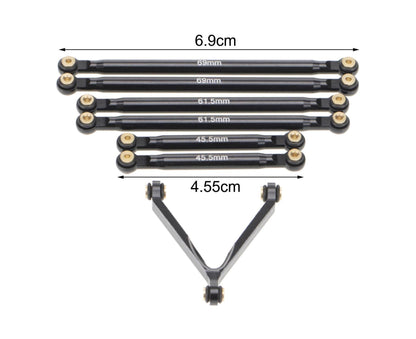 1 Set Tie Rod Kit Upgrade Replacement Black Perfect Matching Rod Link Linkage Kit for Axial SCX24 Accessories V1263-JX-1236