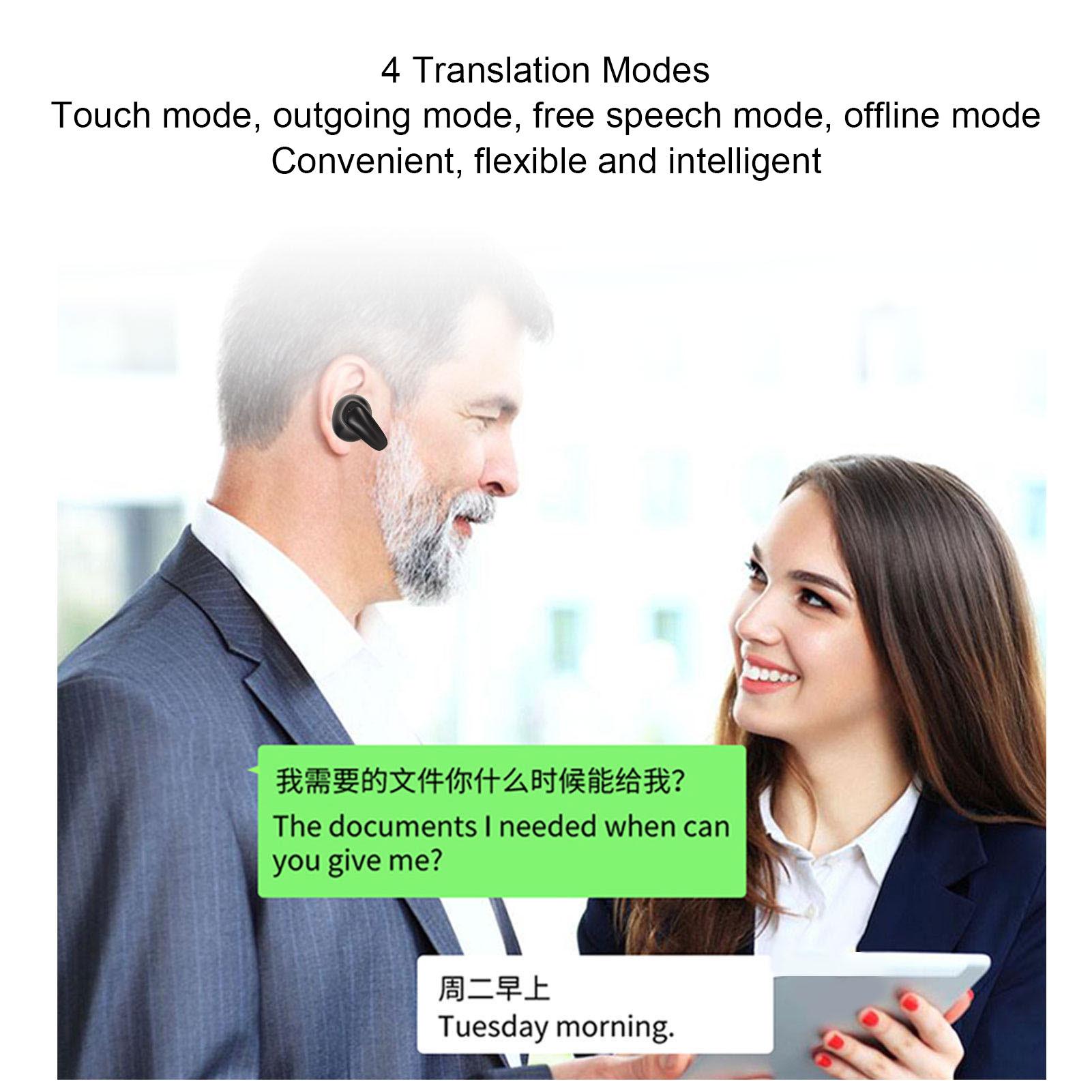 Bluetooth Translator Earbuds Noise Reduction 74 Languages 70 Accents Wireless Translator Earbuds with Digital V1263-JX-124