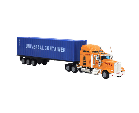 1:65 Alloy Truck Model Realistic Simulated Detailed American Super Long Transport Truck Model for Adults V1263-JX-1242