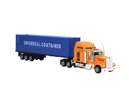 1:65 Alloy Truck Model Realistic Simulated Detailed American Super Long Transport Truck Model for Adults V1263-JX-1242