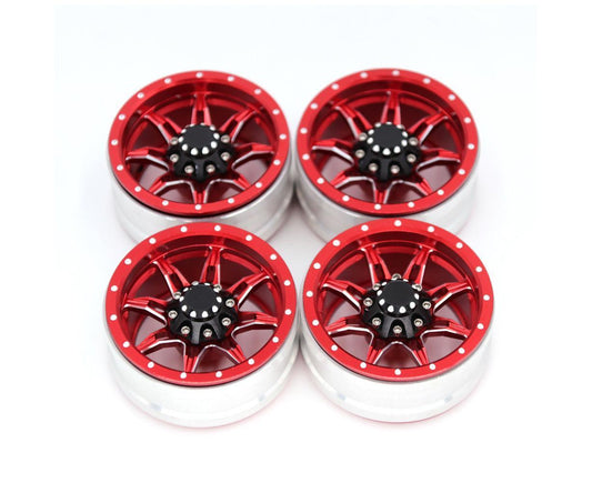 4Pcs/Set 1.9 Inch Wheel Rim Metal Parts for 1/10 Remote Crawl Car Red V1263-JX-1251