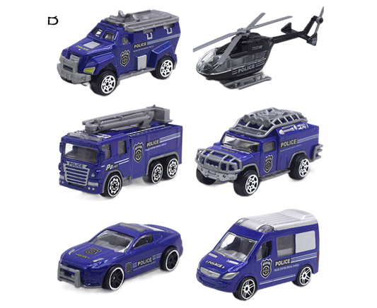 6Pcs Engineering Vehicle Simulate Gifts 1/58 Scale Boy and Girls Interactive Play Pull Back Car for School V1263-JX-1256