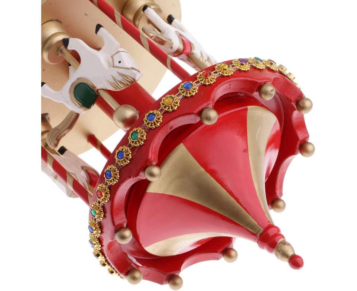 Carousel Music Box - Red Carousel Music Box V1263-JX-1264