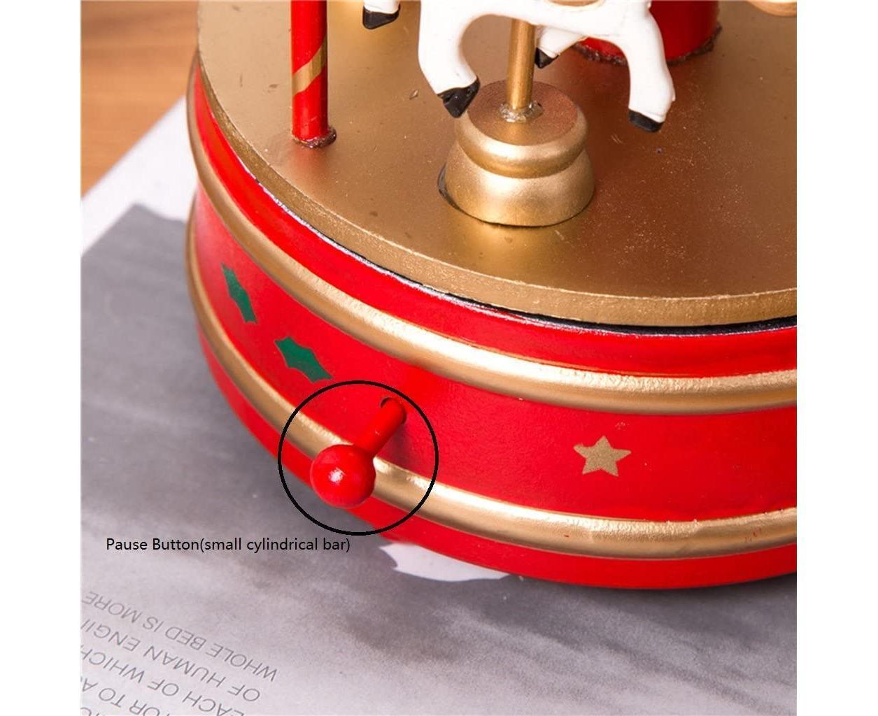 Carousel Music Box - Red Carousel Music Box V1263-JX-1264
